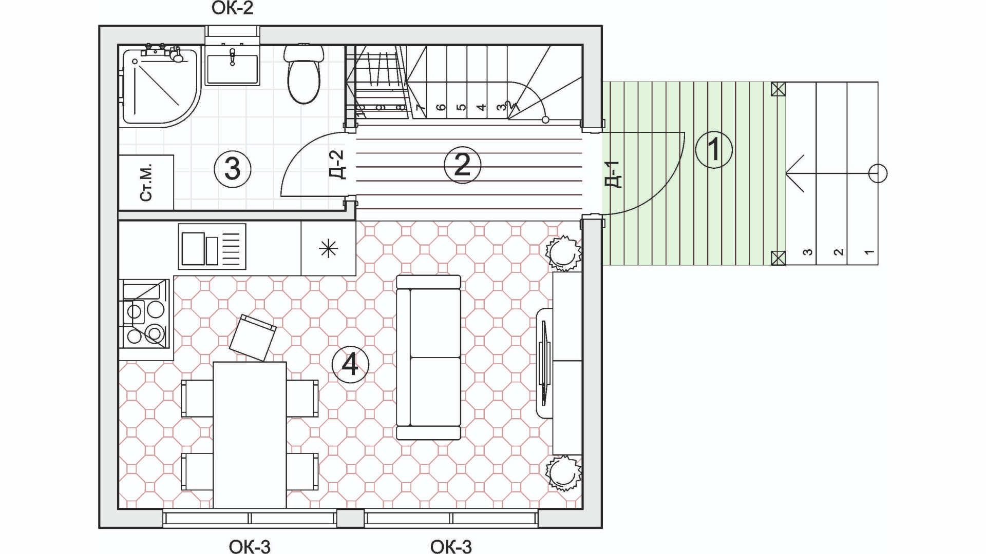 проект планировки дома BARN 59